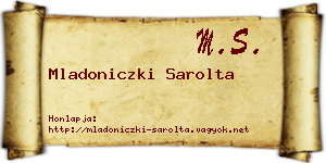 Mladoniczki Sarolta névjegykártya